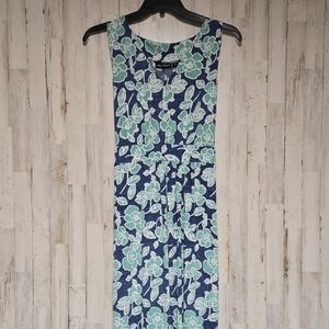 Nina Leonard Blue and Green Maxi